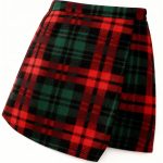 Green/red plaid skirt holiday set