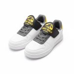 Boy’s white Jurassic World sneakers with gray and yellow details