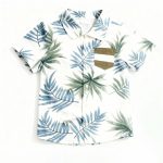 White leaf-print shirt toddler set